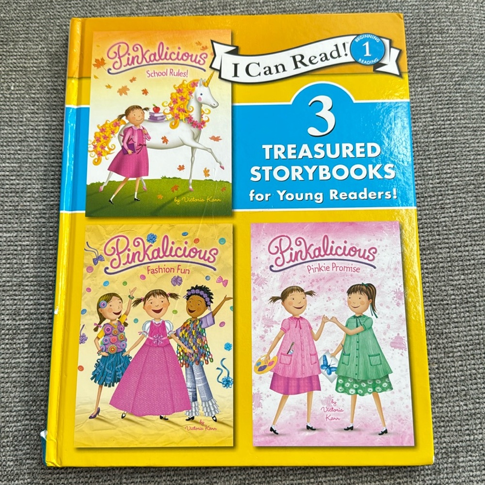 ☘️2/$10☘️3 in 1 hardcover book, Kohls care I can read! Pinkalicious collection